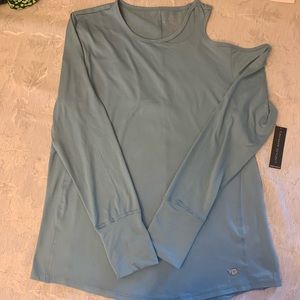 Tahari sport teal blue top- new with tags